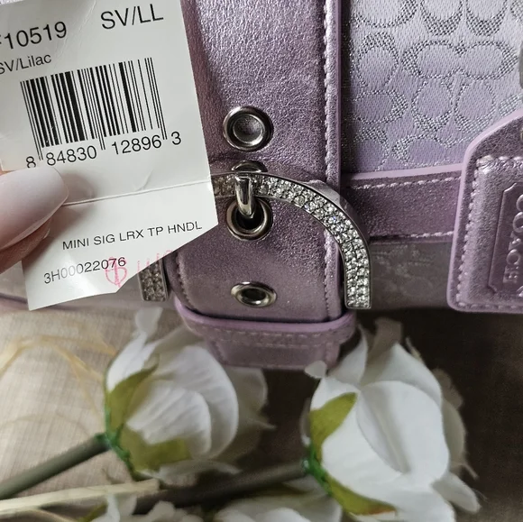 Sold- Vintage Coach Signature Lurex & Swarovski Crystal Top-Handle Bag / Purse - Picture 15 of 15